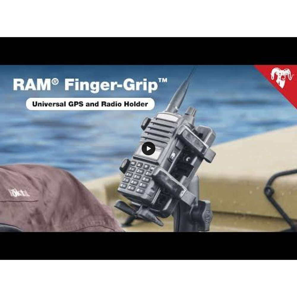 RAM Finger Grip - Universal Phone / Radio Cradle with 76mm Square Post Clamp