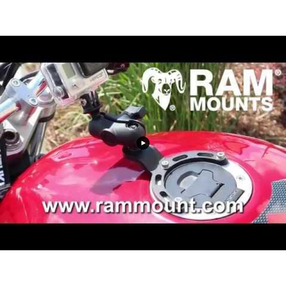 RAM Motorcycle Fuel / Gas Tank Base - Small with short Arm and Diamond Plate