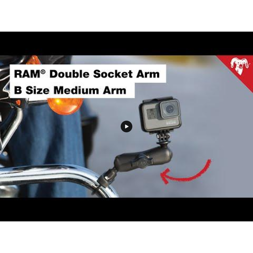 RAM Double Socket Arm - B Series (1" ball) - Medium length - with Retention Knob