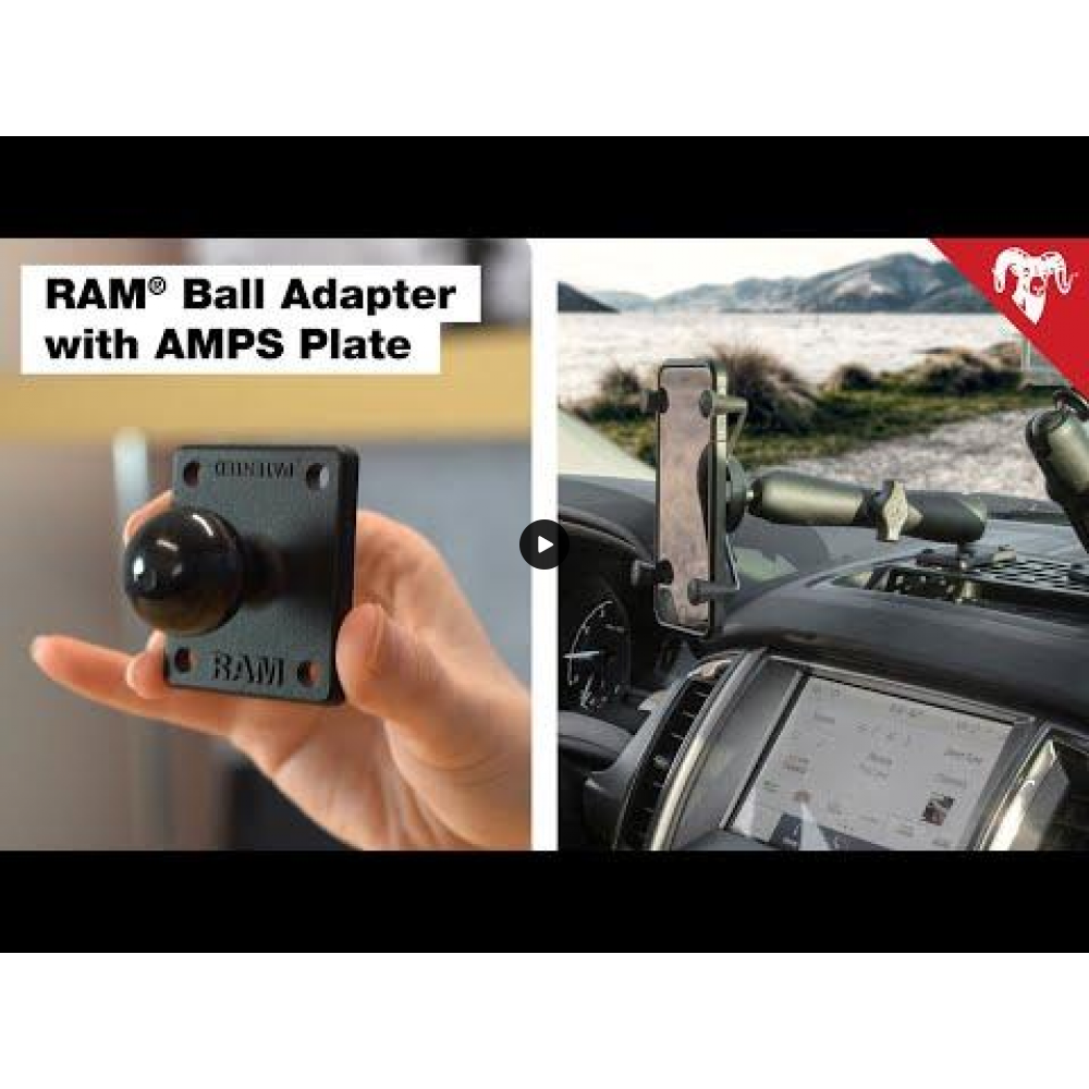 RAM Rectangular Base - B Series - 51 x 43 mm - 4 hole AMPS pattern / TomTom