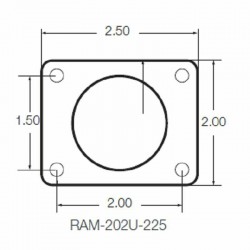 RAM Rectangular Base - C Series - 51 x 64mm - 4-Hole Pattern