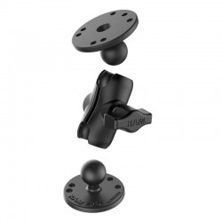 RAM Double Ball Mount with 2 Round Base Plates - B Series (1" Ball) - Short Arm