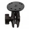 RAM Double Socket Arm with Round Base -  B Series 1" Ball  - Short  length
