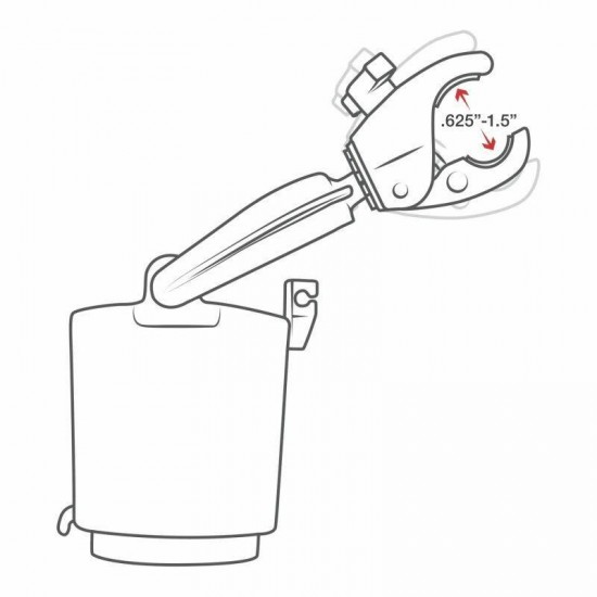 RAM Drink Holder - self-levelling with quick release Tough-Claw