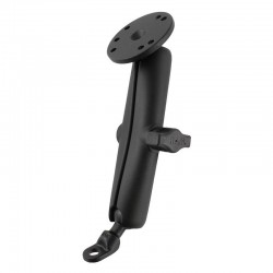 RAM Motorcycle Mirror Post Base with Long Arm and Round Plate