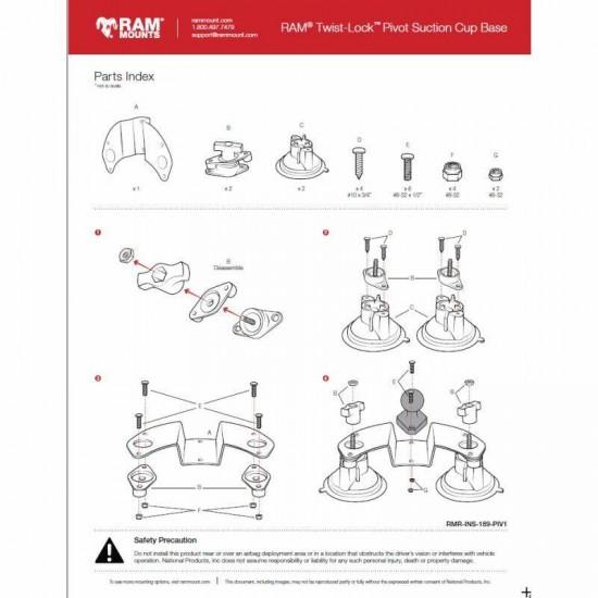 RAM Tab-Tite cradle - 10" Tablets - Dual Suction Cup Base - Articulating