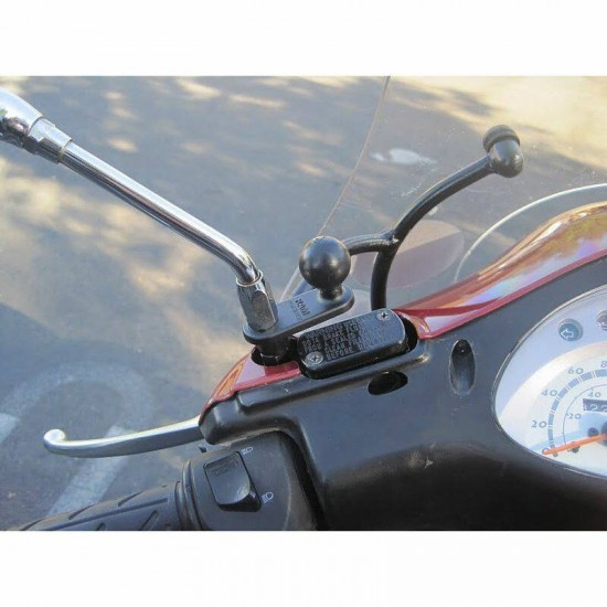RAM Motorcycle Mirror Post Base - Straight for 11mm bolts with 1" Ball