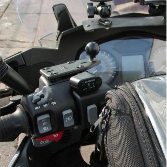 RAM Motorcycle Brake/Clutch Reservoir Base - B Series (1" Ball) - Offset