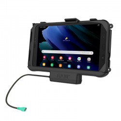 RAM EZ-Roll'r Powered Cradle for Samsung Tab Active 3 - D Series Clamp - Short