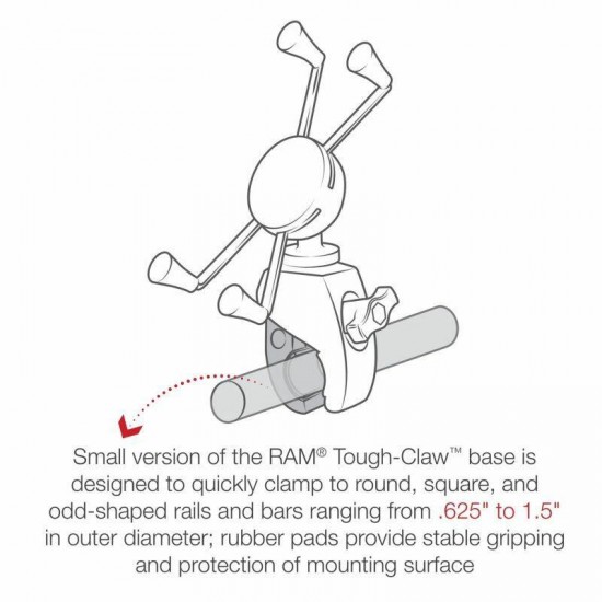 RAM X-Grip Universal Phablet Cradle with Tough-Claw Base (Small)