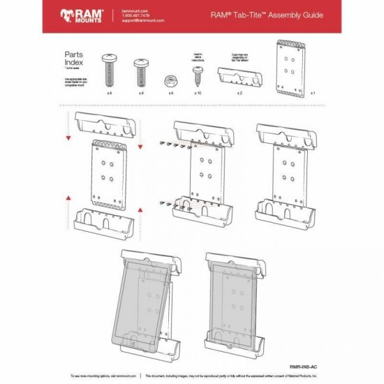 RAM Tab-Tite Cradle - Large Tablets in Cases (incl iPad)