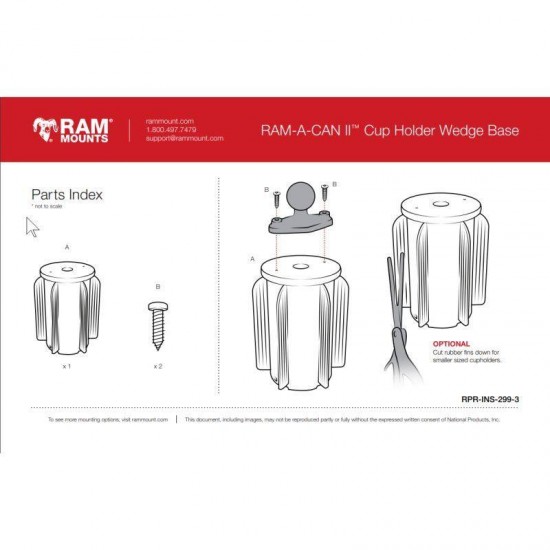 RAM Cup Holder Base - RAM-A-CAN II