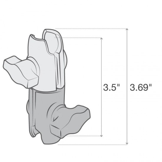 RAM Double Socket Swivel Arm - B Series (1" Ball) - Medium Length 94mm