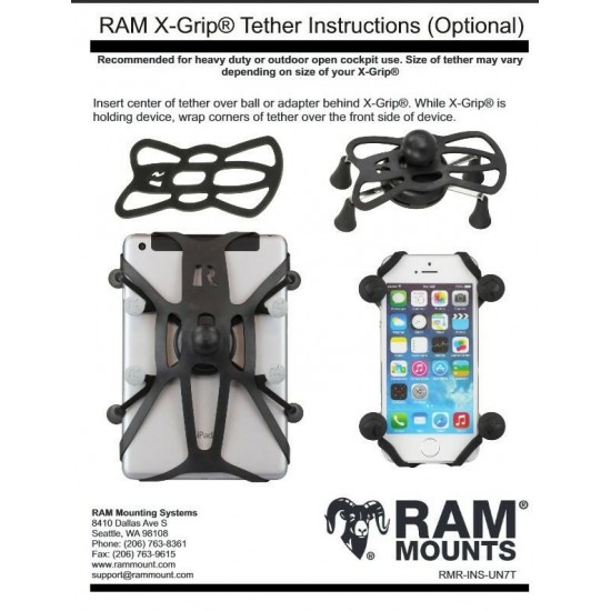RAM X-Grip - Replacement Tether for UN8 X-Grip - includes central sticker